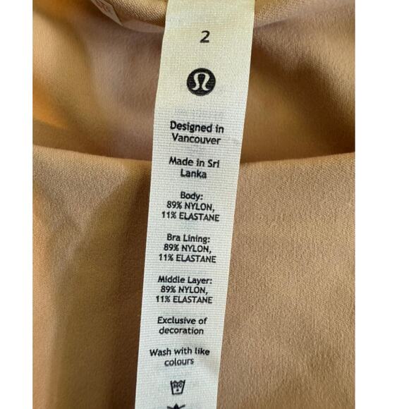 Lululemon High Neck Shelf Bodysuit โจ Contour Nude Beige | Size 2 | NWT - Picture 7 of 7